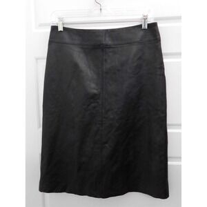 BCBGMaxAzaria Black Leather‎ Straight Mini Skirt sz 8